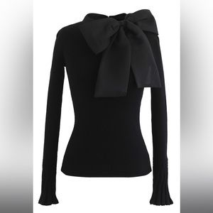 • black bow sweater top